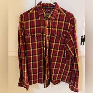 CCS skate men’s flannel button down red/yellow size M